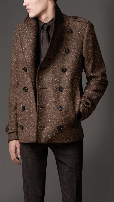 vintage burberry pea coat|burberry pea coats men.